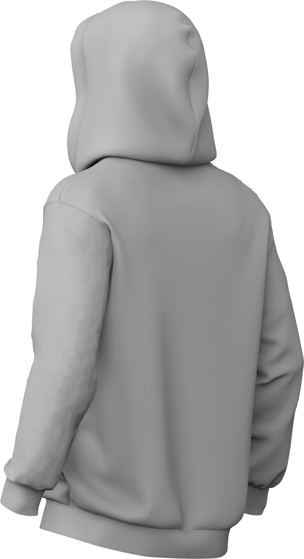 Mens Drop Shoulder Pullover Hoodie Back Left View
