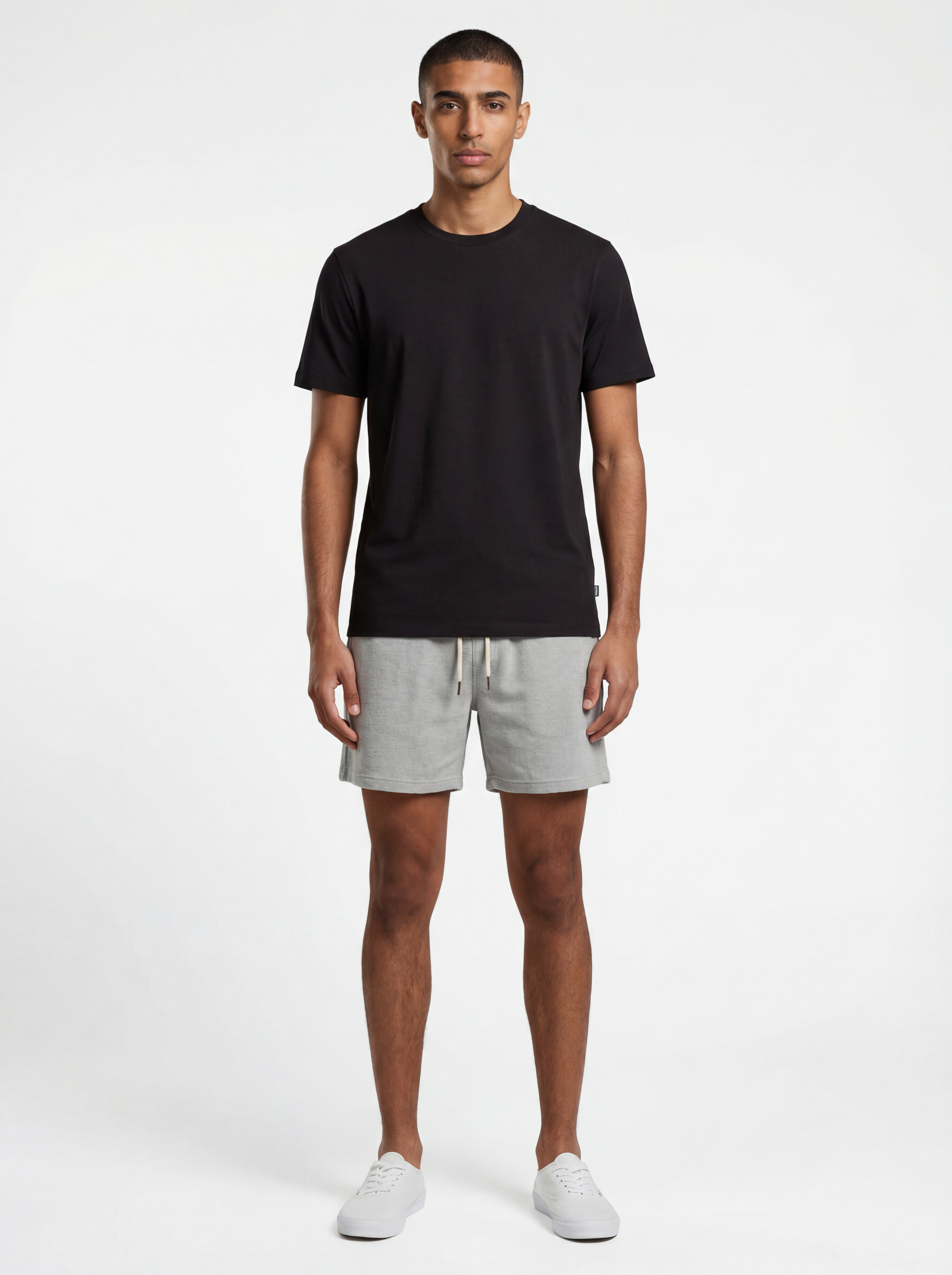 grand tee t shirt men black color with brown young model ai generated image3