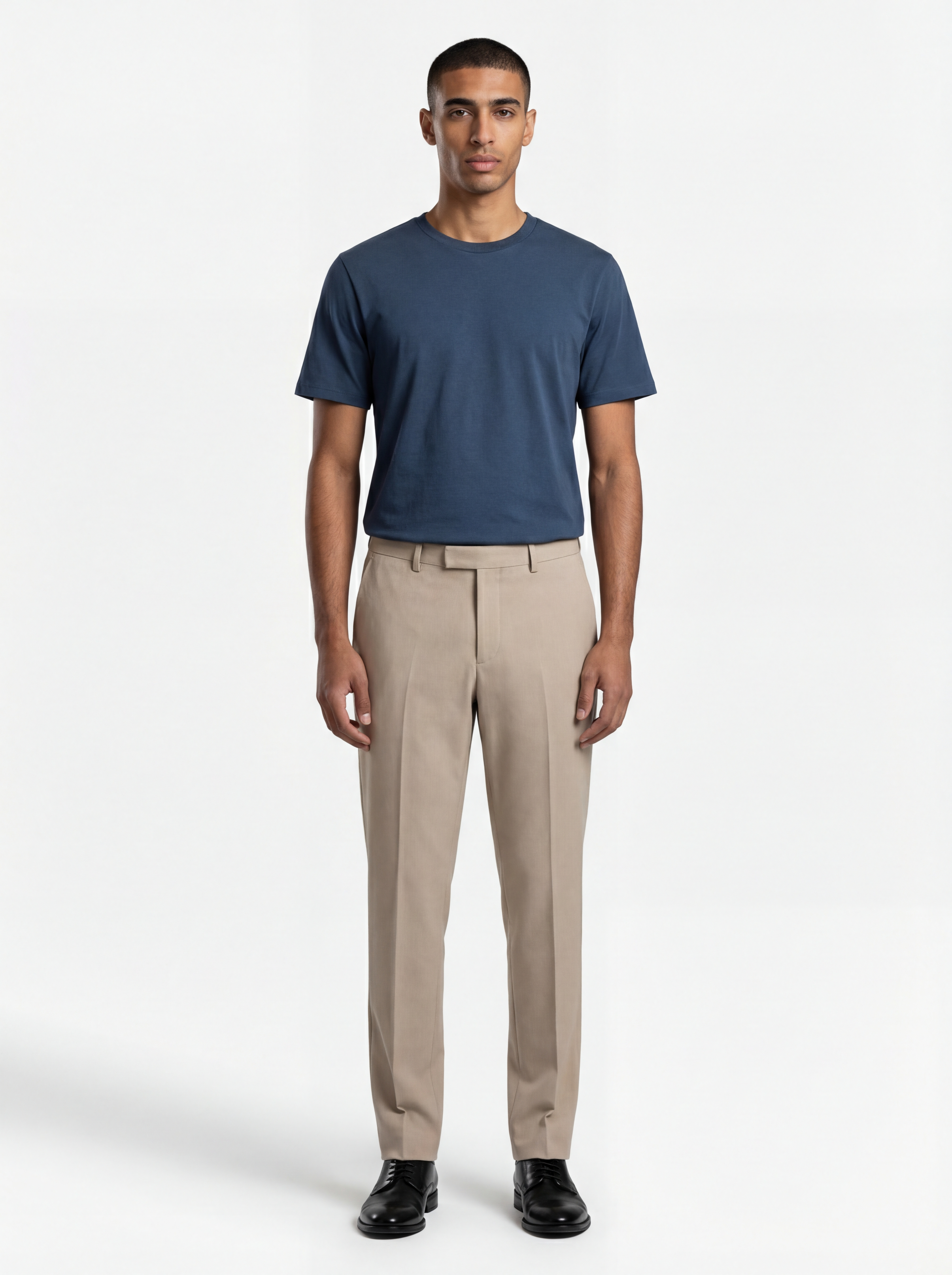 grand tee t shirt men petroleum color with brown young model ai generated image3