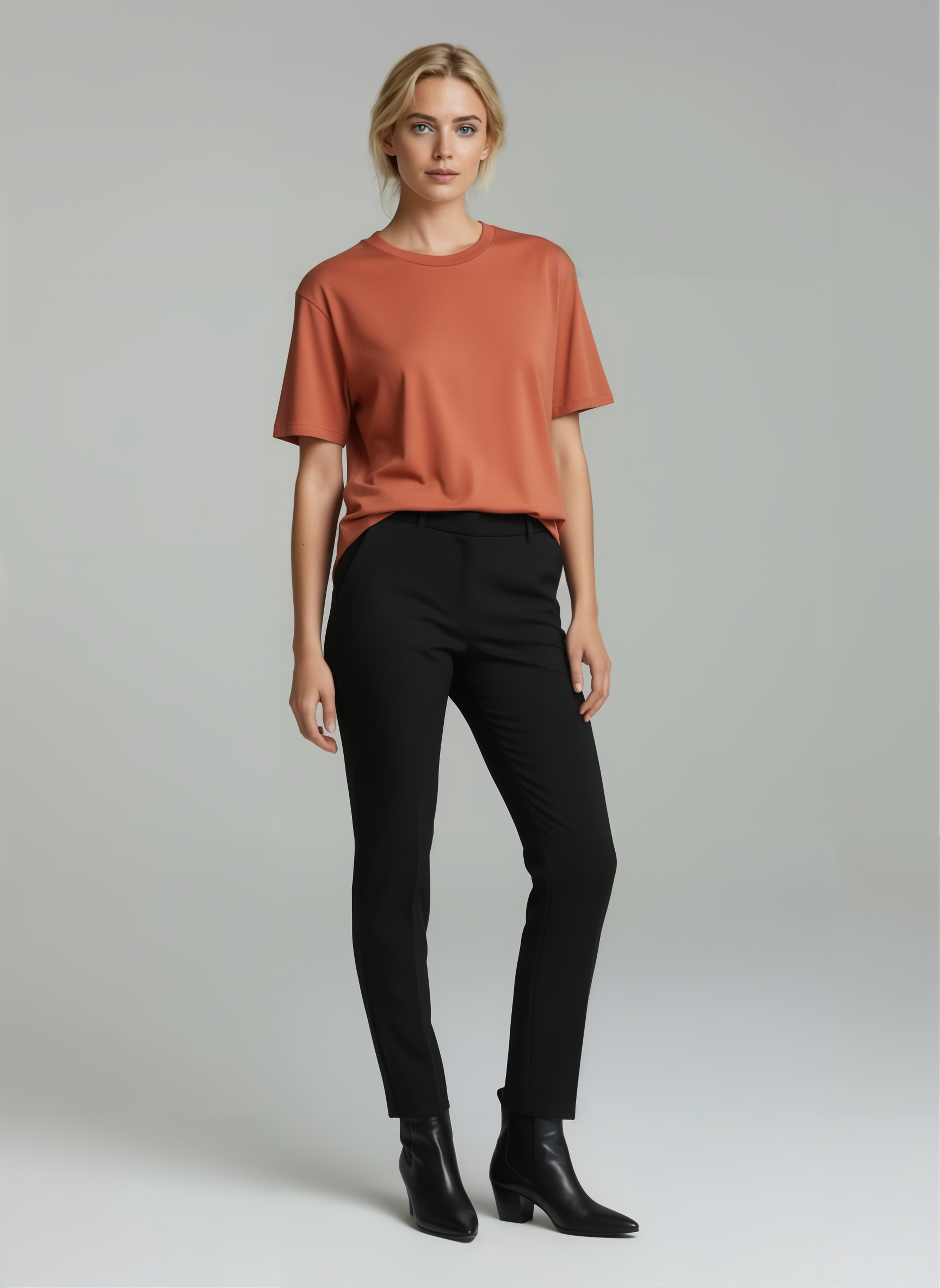 grand tee t shirt women rose white young model ai generated image1