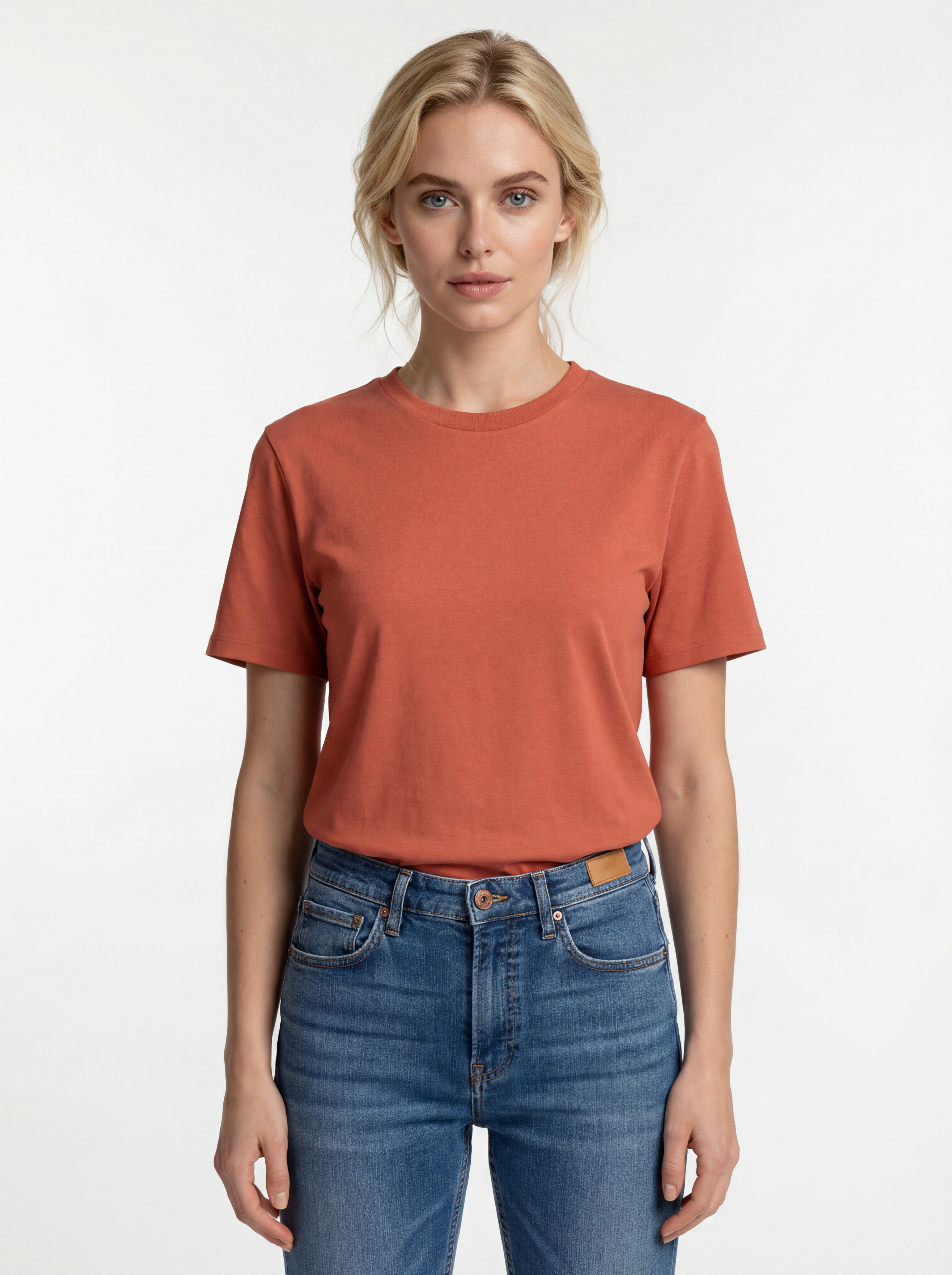 grand tee t shirt women rose white young model ai generated image4